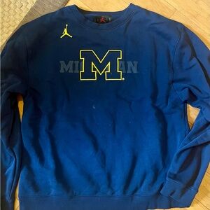 University of Michigan UMICH Jordan Navy Blue Crewneck Sweatshirt